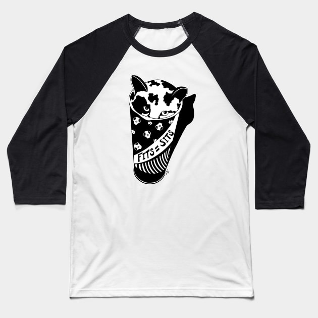 Fits = Sits Punk Kitten Baseball T-Shirt by Sequoia Ananda